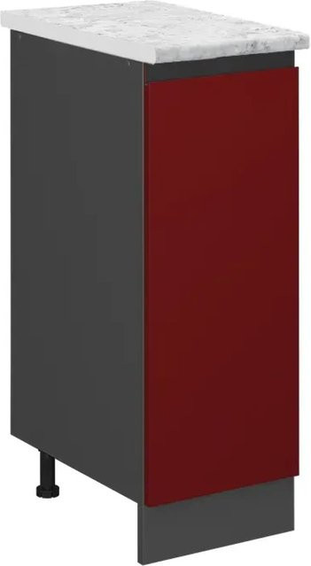 Vicco Apothekerschrank R-Line Medizinschrank für die Küche in Rot/Anthrazit mit Marmor-Optik, B/T/H: 60,0 x 30,0 x 81,6 cm - Bild 1
