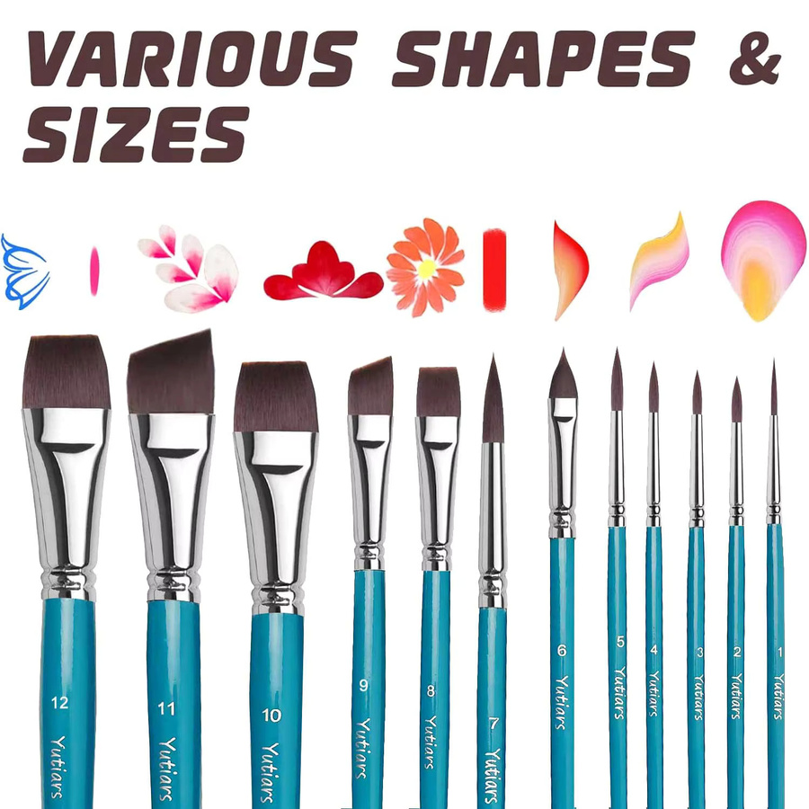 12-teiliges Künstler-Pinsel-Set in Blau für Gesicht, Körper und Cosplay-Make-up - Bild 4