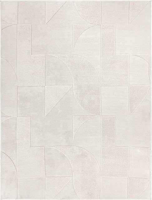 Moderner Teppich Tokko in Creme und Beige mit High-Low-Effekt, B/T: 200 x 280 cm - Bild 1