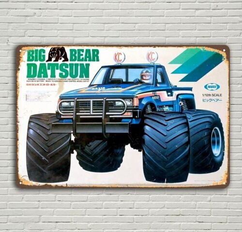 Vintage Marui Big Bear Datsun Truck Metallschild Poster aus Aluminium, Mehrfarbig, Breite: 30 cm, Höhe: 20 cm - Bild 1