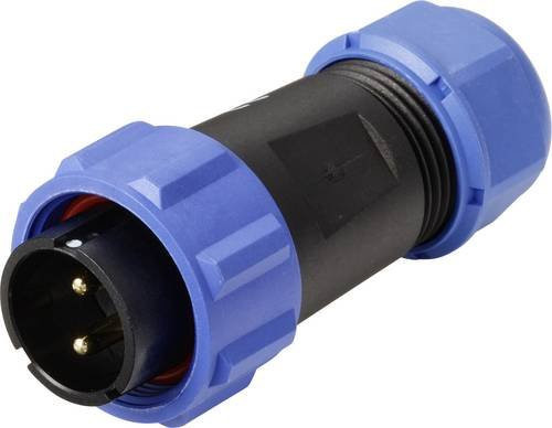 Weipu SP2110 Rundstecker Stecker Serie 2, gerade, 2-polig, Blau - Bild 1