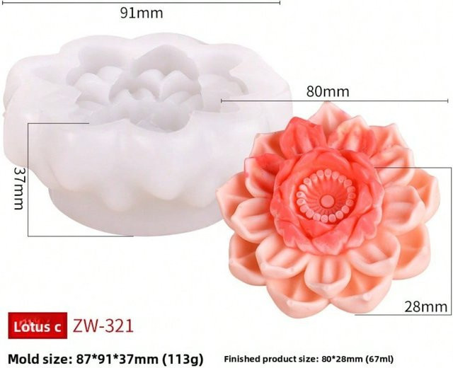 Silikonform für Lotus Mousse Kuchen in Weiß - Bild 1