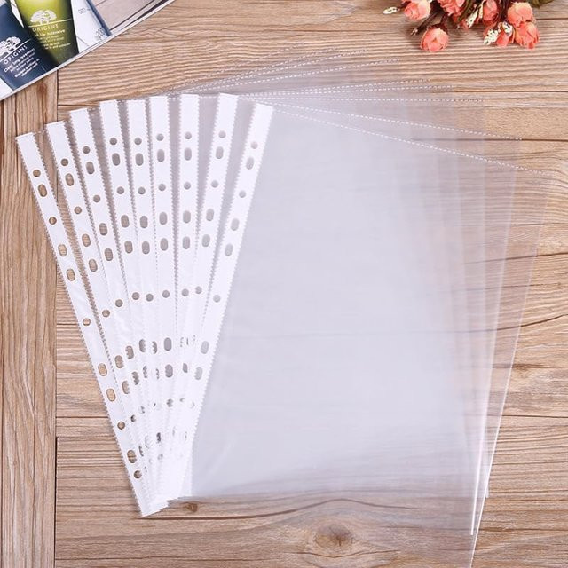 50 Stück A4 Aktentaschen aus Kunststoff mit 11 Löchern in Transparent - Bild 1