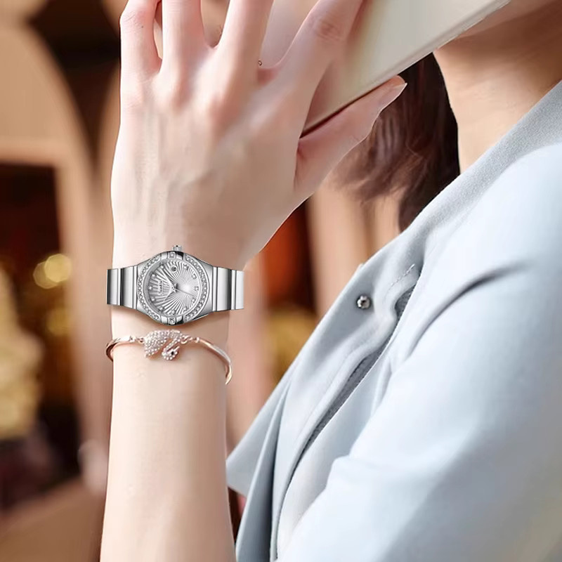 LIGE Armbanduhr Quarz, Edelstahl, Diamantbesetzt, Roségold, Damen - Bild 3