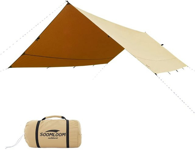 Soomloom Adranus Rechteckiges Tarp aus Polycotton TC für Lagerfeuer und Kamin mit Hitzebeständigkeit und Sonnenschutz, 3,0m x 3,85m - Bild 1