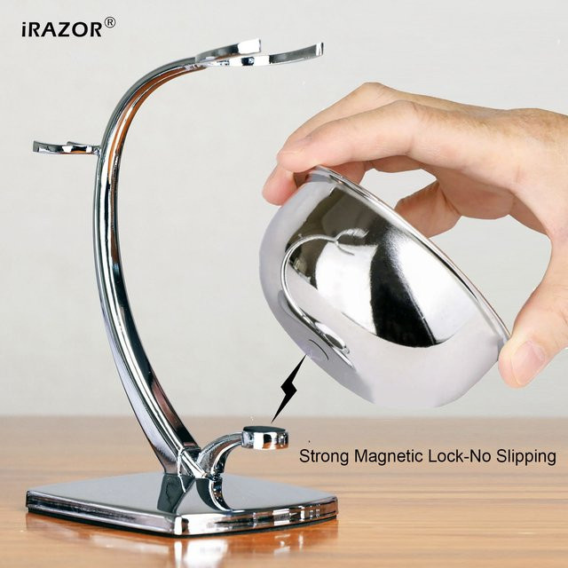 iRAZOR Rasierschüssel- und Ständer-Set, Silber, Unisex - Bild 1