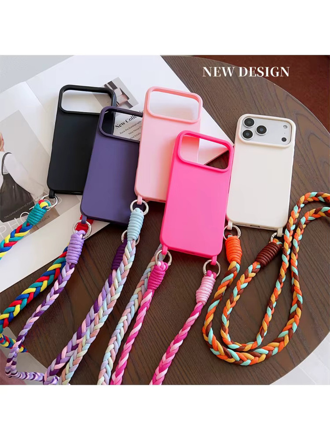 SZMUGUA Handyhülle mit Lanyard und Umhängetasche für iPhone, stoßfeste TPU-Abdeckung, Farbe: Purple - Bild 6