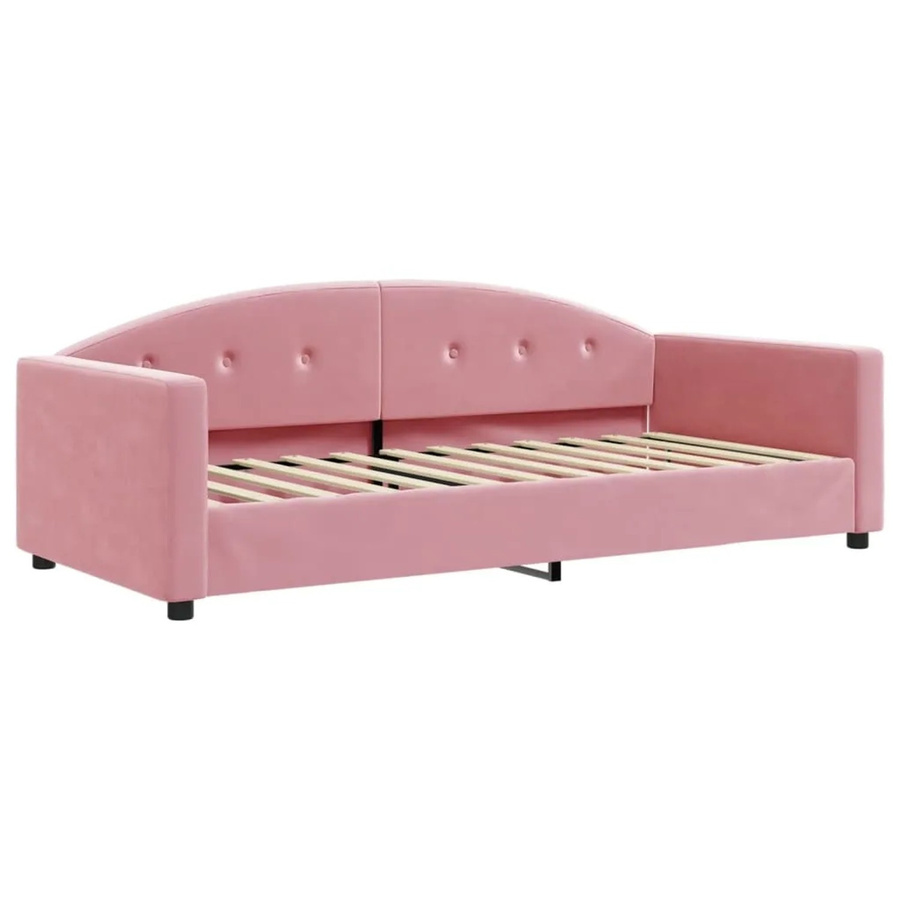 vidaXL Tagesbett in Rosa mit Samtbezug und Schlaffunktion, B/T/H: 90 x 200 x 75 cm - Bild 2