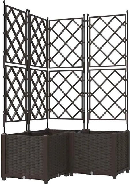 vidaXL Garten-Pflanzgefäß Set aus Stahl in Braun, 3 Stück, B/T/H: 80 x 80 x 143 cm - Bild 1