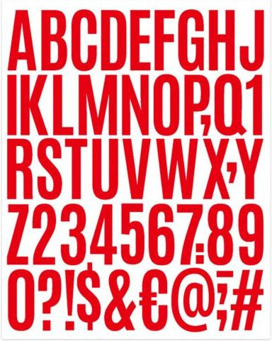 500 Stück selbstklebende Buchstabenaufkleber von Amusedly aus PVC, wasserdichtes Alphabet in Rot, 2 Zoll - Bild 1