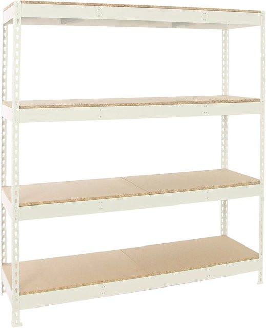 PROREGAL Schwerlastregal Wood Beast Four mit 4 Fachböden, Weiß, H x B x T: 200 x 240 x 75 cm, Fachlast 400 kg - Bild 1