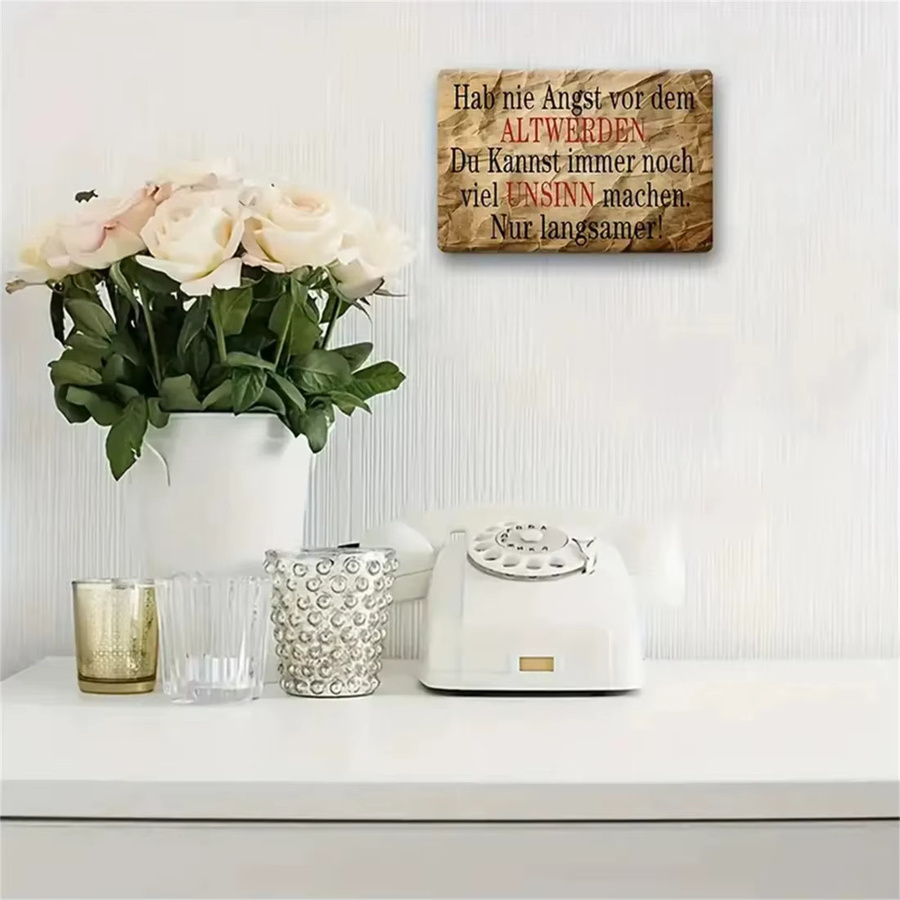 CIFBUY Vintage Metallschild mit deutschem Zitat als Retro-Wandkunst für Zuhause, Bar und Restaurant, Rechteckig, Höhe: 20,0 cm, Breite: 12,0 cm - Bild 2