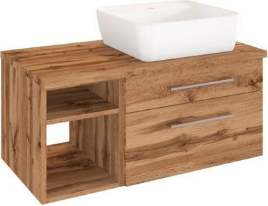 HELD MÖBEL Waschtisch Davos in Braun und Multicolour, Wandmontage, B/H/T: 90 x 54 x 47 cm - Bild 1