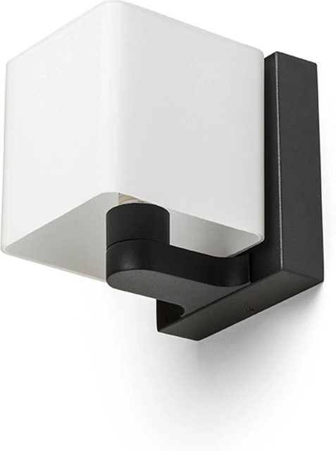 Rendl Wandleuchte Philly Schwarz mit Opalglas und LED-Technik - Bild 1