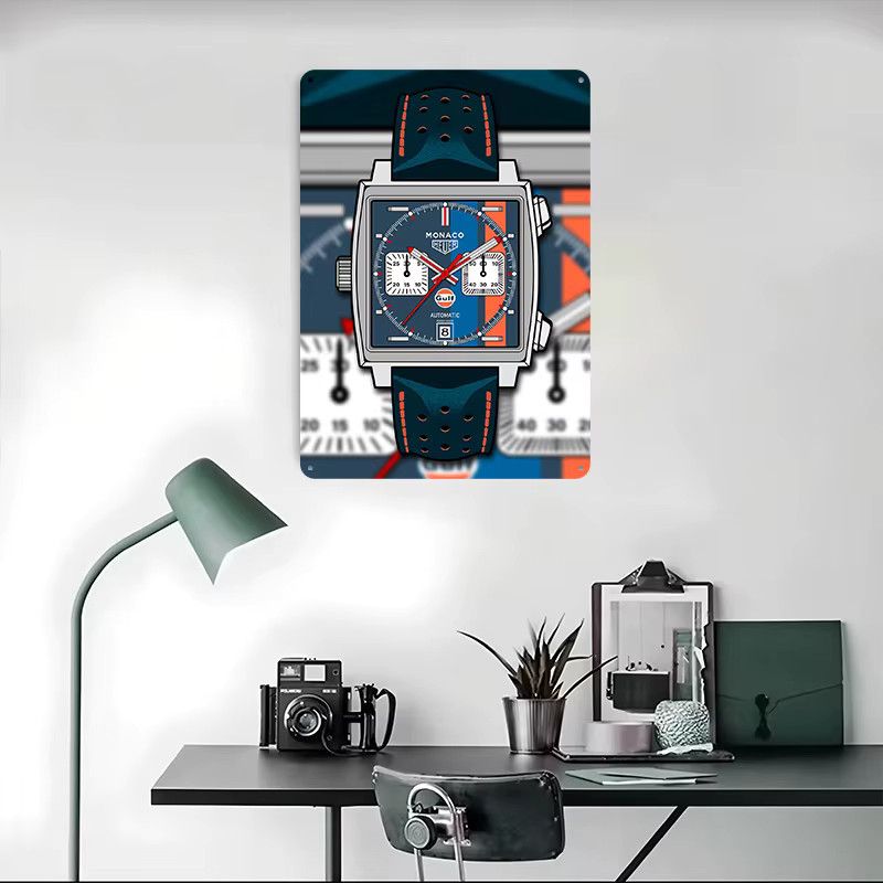 Gulf Monaco Retro Metall Poster Wandkunst Multicolor B: 30,0 cm, H: 20,0 cm - Bild 4