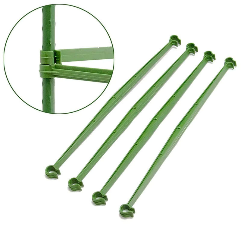 Erweiterbare Pflanzenpfähle für Tomatenkäfige in Grün, 10er Set mit Gitterverbindungsclips 11mm und 16mm, Höhe: 30 cm - Bild 4