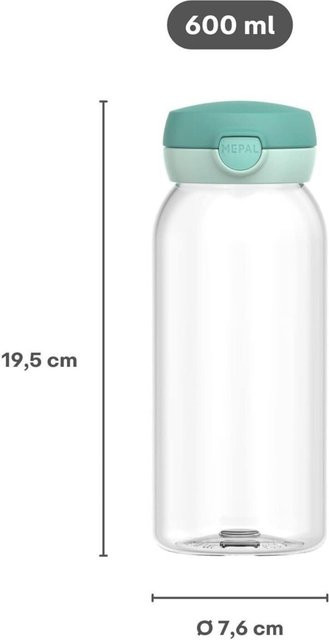 Mepal Mio Trinkflasche mit Klappdeckel in Weiß und Transparent, 600 ml - Bild 1