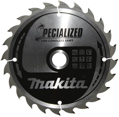 Makita Specialized Kreissägeblatt für Holz, Hartmetallbestückung, Farbe: Silber, Durchmesser: 165 mm, Bohrung: 20 mm, Zähneanzahl: 24 - Bild 1