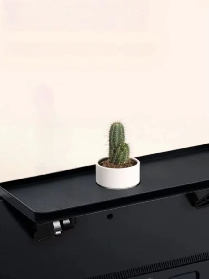 Multifunktionales Monitor-Regal aus Metall in Schwarz zur Aufbewahrung auf dem TV oder Computerbildschirm - Bild 6