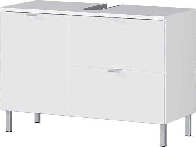 Germania Waschbeckenunterschrank GW-MAURESA in Weiß Hochglanz, B/H/T: 80 x 56 x 34 cm - Bild 1