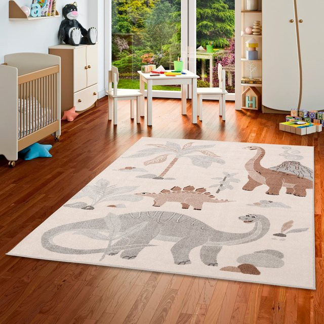 Pergamon Kinder Teppich Softstar Kids Dinowelt in Grau, B/T: 140 x 200 cm - Bild 1