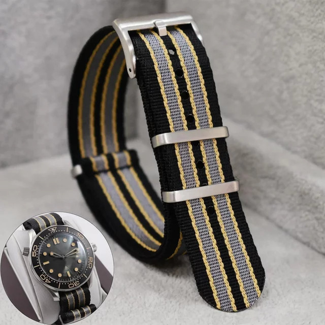 Uhrenarmband Nylon, 20 mm, Schwarz, Unisex - Bild 1