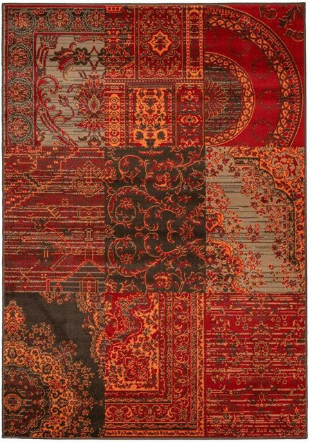 Lodestar Patchwork-Teppich in Terrakotta Rot mit Vintage-Perser-Design, rutschfest und maschinengewebt, B/T: 60 x 40 cm - Bild 1