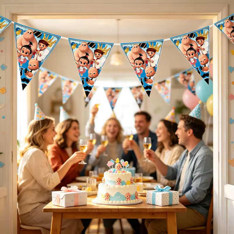 Boss Papierbanner als dekorative Tischdekoration für Geburtstage und Partys, Mehrfarbig - Bild 4