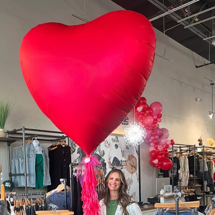 Rote Herz-Luftballons für Hochzeit, Geburtstag und Valentinstag, 152,4 cm Höhe - Bild 4