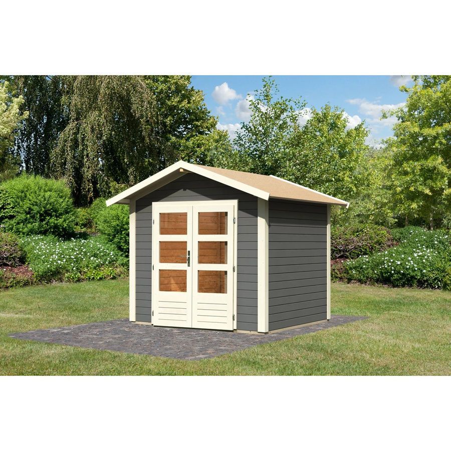 Karibu Holz-Gartenhaus Tyka mit Satteldach in Terragrau, B: 240 cm, T: 200 cm, H: 230 cm - Bild 2