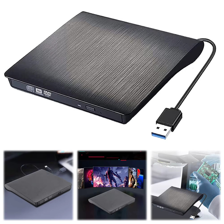 ALLOYSEED Externes DVD Laufwerksgehäuse Slim SATA zu USB 3.0 und USB-C, Schwarz - Bild 5