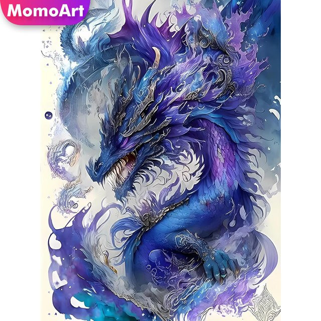 Momoart 5D DIY Diamant-Stickerei Drachen-Tier-Malerei, Mehrfarbig - Bild 1