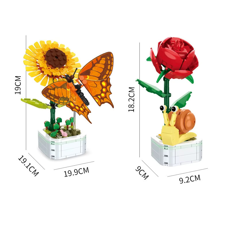 hairun DIY Mini Schmetterling Insekt Topfpflanze Bonsai Blume, Baustein Figur, Kunststoff - Bild 3