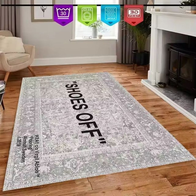 VIKAMA Kristallvelours-Teppich mit Grafikdesign, rechteckig, B/T: 60 x 40 cm - Bild 1