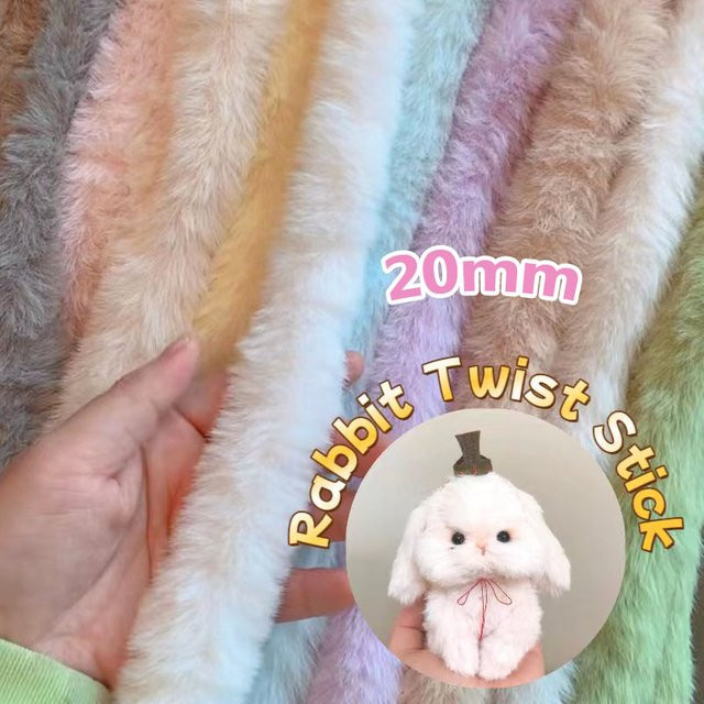Plüsch Twist Wire DIY Bastelmaterial für Handarbeit und Nähzubehör in Weiß und Multicolour, Länge: 1 m - Bild 1