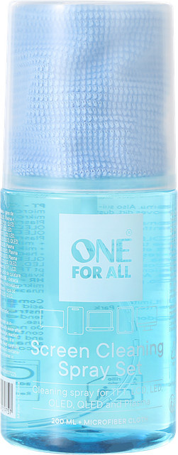 One For All CS4020 RM Spray 200 ml und Tuch Reinigungsset in Transparent und Blau - Bild 1