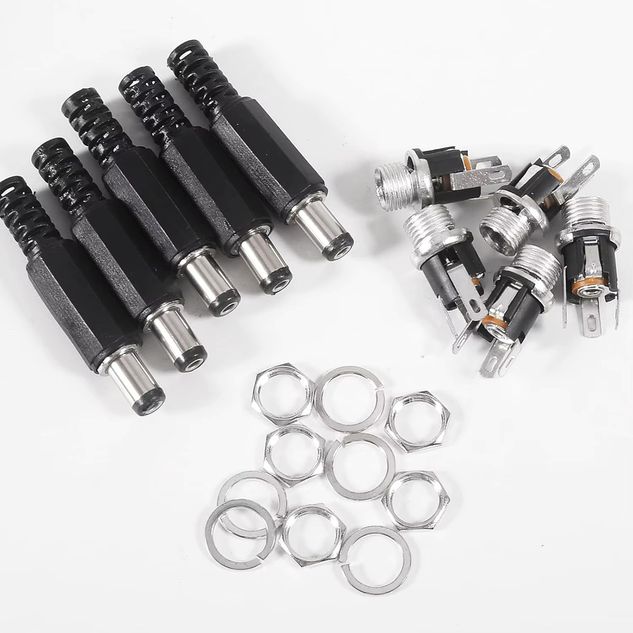 AOKIN 30 Stück DC-Stromstecker-Adapter, weibliche Panelmontage-Steckverbinder 5,5 mm x 2,1 mm, 3-polig, Schwarz - Bild 5