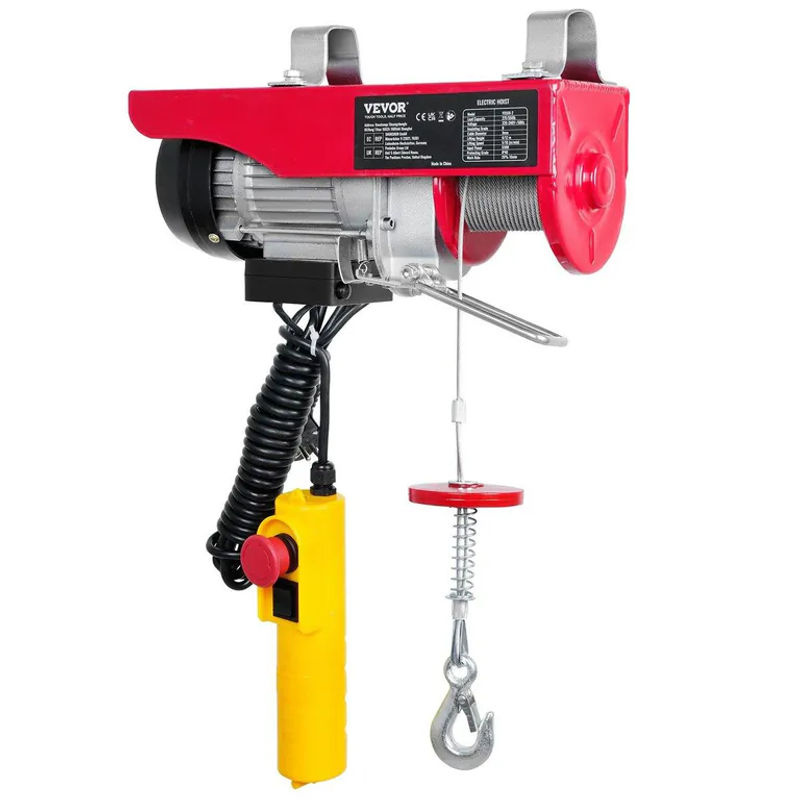 Elektrische Stahlseilwinde Buying Solutions, MB, Rot, 510W 220V, 550 lbs Tragfähigkeit, 12,0 m Hubhöhe mit Kabelfernbedienung - Bild 4