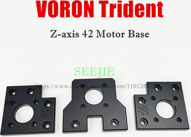 SEEJIE VORON Trident Ganzmetall Z-Achse 42 Motorbasis, Lagersitz und Führungsschienensitz in Schwarz für 3D-Drucker, CNC-gefertigt - Bild 1