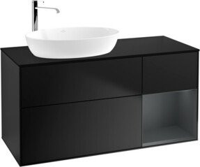 V&B Waschtischunterschrank Finion mit Wandbeleuchtung, Farbe Blau Lackiert, Breite: 120 cm, Tiefe: 50,1 cm, Höhe: 50,1 cm - Bild 1