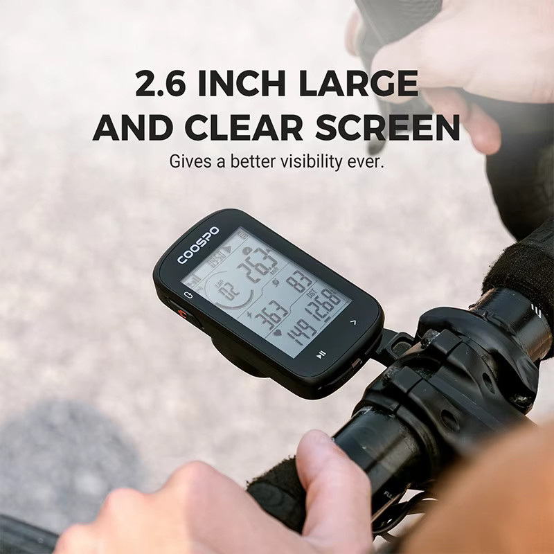 Coospo CS300 Kabelloser GPS Fahrradcomputer mit Bluetooth, 2,6 Zoll Display, Schwarz, App-Synchronisation für Strava und TrainingPeaks - Bild 2