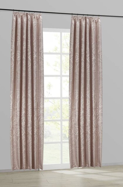 Dekovorhang Triest silver edition in Rosé, halbtransparent, Breite: 140 cm, Höhe: 245 cm - Bild 1