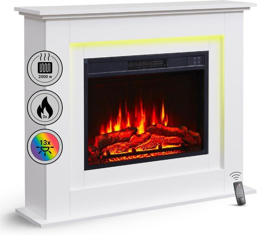 Balderia Elektrokamin Finn Standkamin mit 2000 W Heizung in Weiß B/H/T: 100 x 82 x 25 cm - Bild 5