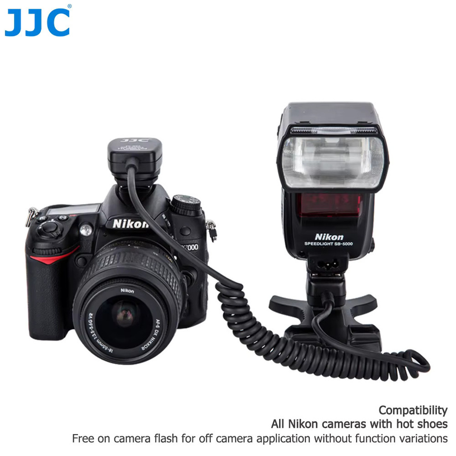 JJC TTL-Off Kamera-Blitzschnur für Nikon D-Serie DSLR und Speedlites SB-5000/SB-800, Schwarz, 1,3 m - Bild 2