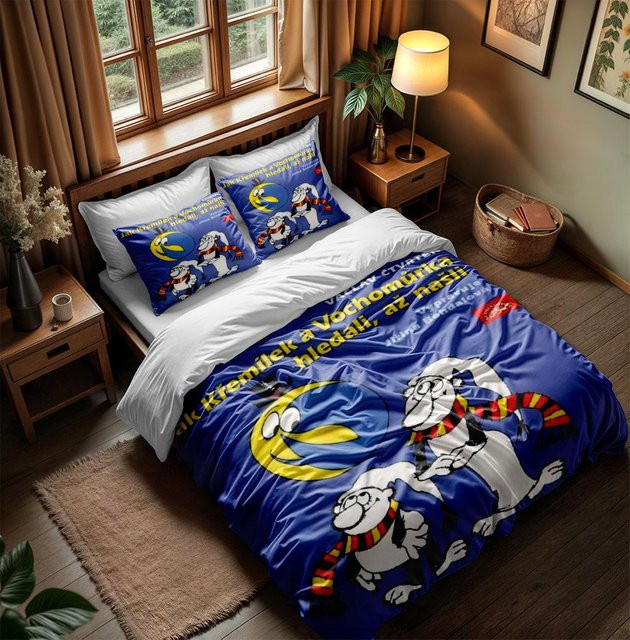 Bettbezug-Set Pat und Mat Märchen aus Moos und Farn mit Kissenbezug, Blau, Microfaser, B/H: 135 x 200 cm - Bild 1