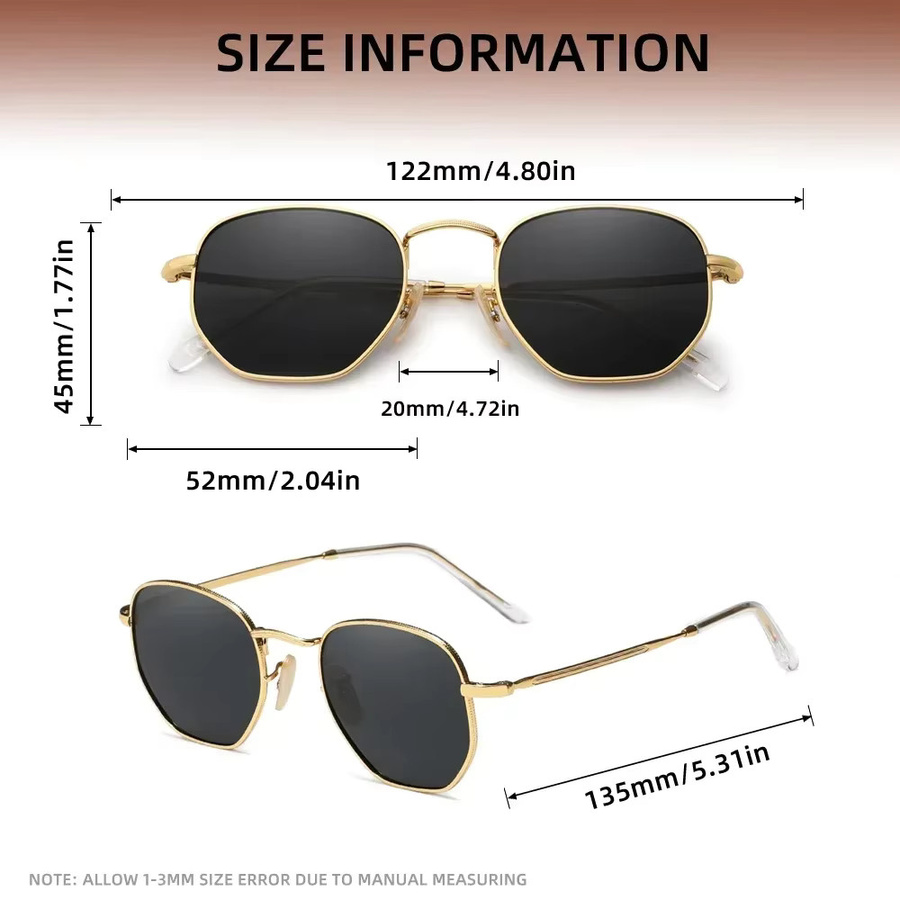 KINGDREAM Sonnenbrille, Unisex, Vollrand, Metall, gold - Bild 2