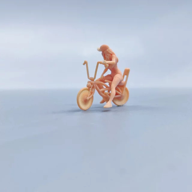 EHCMODEL Mädchen Fahrrad, Harz, Miniaturen, Diorama - Bild 1