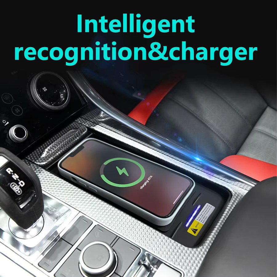 Icreative Kabelloses 15 W Auto-Schnellladegerät für Land Rover Range Rover Sport 2013–2022, Handy-Ladehalterung in Schwarz - Bild 3
