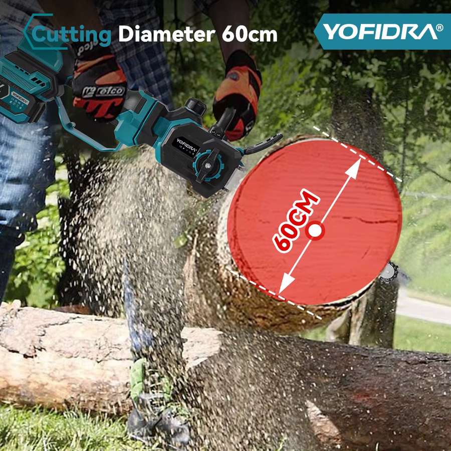 YOFIDRA Bürstenlose Kettensäge 12 Zoll mit 7000W für Makita LXT Akku, ausziehbare handgeführte Astsäge für den Garten - Bild 3