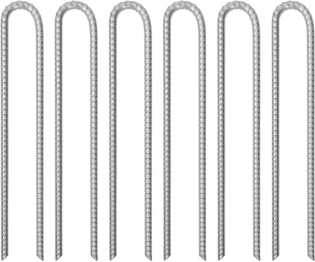 Furnicato Zelthering Bodenanker U Form aus verzinktem Stahl in Silber, B/T/H: 41,5 x 6,5 x 6,0 cm - Bild 1